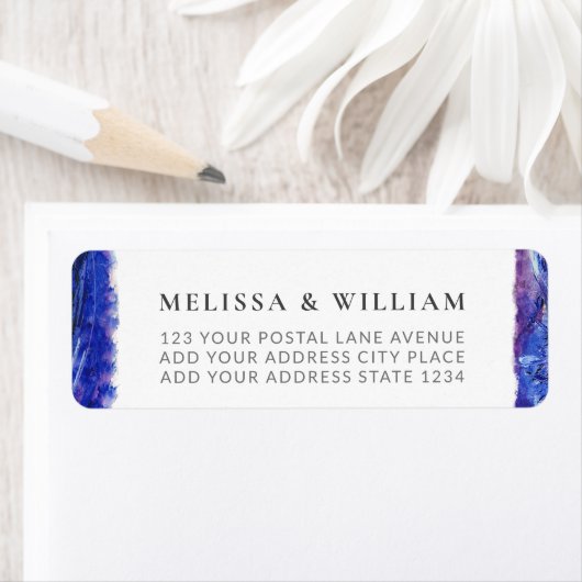 Bruiloft geschilderd retouradres etiket (Insitu)