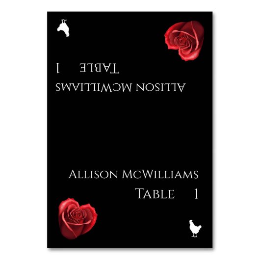 Bruiloft-gevogelte icoon-hart vormige rode roos- kaart (Voorkant)