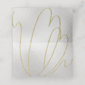 Bruiloft Gevouwen Tent Kaart Zilveren Voering Plaatskaartje (Binnenkant ongevouwen)