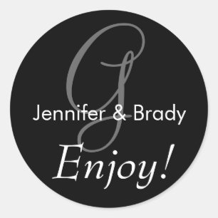 Bruiloft Gezegde bruid bruidegom Monogram Favor St Ronde Sticker