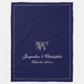 Bruiloft Gift Monogram Script Pas getrouwd Keepsak Fleece Deken (Voorkant)