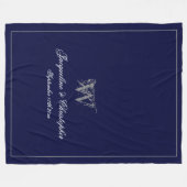 Bruiloft Gift Monogram Script Pas getrouwd Keepsak Fleece Deken (Voorkant (Horizontaal))