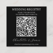 Bruiloft Gift Registry QR Code Zwart & Wit Foto Informatiekaartje (Voorkant)