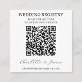 Bruiloft Gift Registry Zwart-wit Foto QR Informatiekaartje (Voorkant)