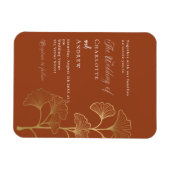 Bruiloft ginkgo blad terracotta gouden uitnodiging magneet (Horizontaal)