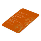 Bruiloft ginkgo blad verbrande sinaasappel luxe ui magneet (Linkerzijde)