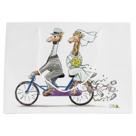 bruiloft giraffes large cadeautasje (Voorkant)