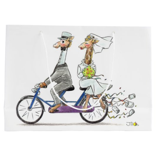 bruiloft giraffes large cadeautasje (Achterkant)