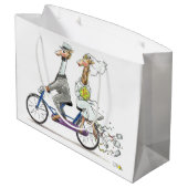 bruiloft giraffes large cadeautasje (Achterkant Gekanteld)