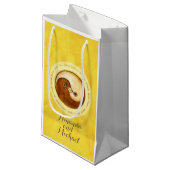 BRUILOFT GLANZENDE CADEAUZAK klein. Gouden YinYang Klein Cadeauzakje (Voorkant Gekanteld)