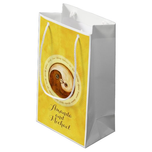 BRUILOFT GLANZENDE CADEAUZAK klein. Gouden YinYang Klein Cadeauzakje (Achterkant Gekanteld)