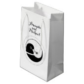 BRUILOFT GLANZENDE GESCHENKZAK klein. b/w YinYang  Klein Cadeauzakje (Achterkant Gekanteld)