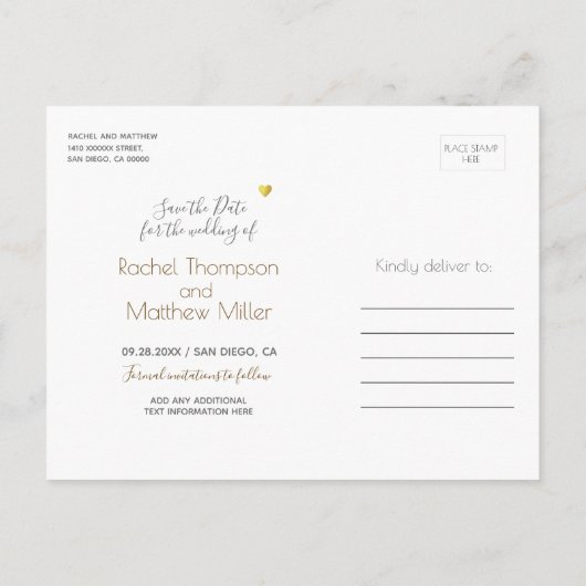 Bruiloft Glitter + initialen Sla de datum op Aankondigingskaart (Achterkant)