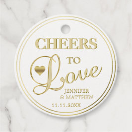 Bruiloft Gold CHEERS TO LOVE Bedankjes Labels