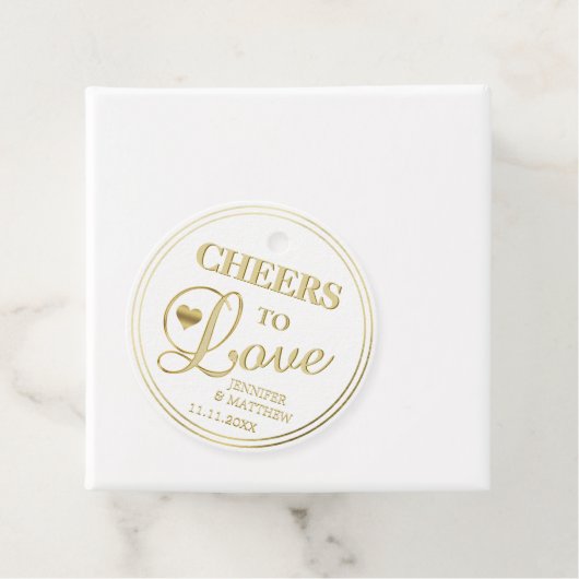 Bruiloft Gold CHEERS TO LOVE Bedankjes Labels (In situ)