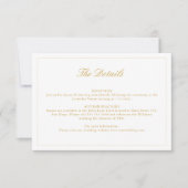 Bruiloft Gold Crest Monogram Details Kaart (Voorkant)