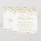 Bruiloft Gold Künstlijke Glitter Confetti Wit Kaart (Voorkant / Achterkant)