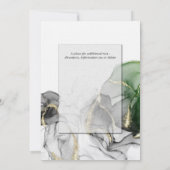 bruiloft | Gold Onyx Emerald Green Ink Kaart (Achterkant)