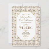 Bruiloft | Gold White Roaring 20s Art Deco Kaart (Voorkant)