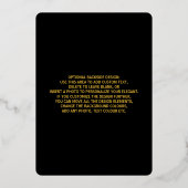 Bruiloft Golden Luxury Invitation Kaart Goudfolie (Achterkant)