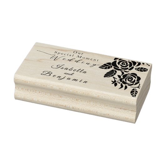 Bruiloft Goud Roos Zwart Rubberstempel (Stempel)