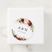 Bruiloft Goud Stof Bourgogne Bloemen Bedankjes Labels (In situ)