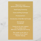 Bruiloft Goud Wit Golvende Lijnen Elegant Minimali (Achterkant)