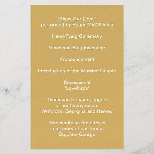 Bruiloft Goud Wit Golvende Lijnen Elegant Minimali (Achterkant)