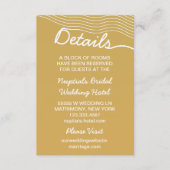 Bruiloft Goud Wit Golvende Lijnen Elegant Minimali Informatiekaartje (Voorkant)
