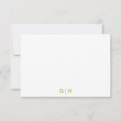 Bruiloft Goud Wit Golvende Lijnen Elegant Minimali RSVP Kaartje (Achterkant)