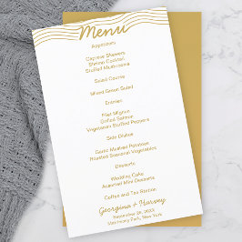 Bruiloft Goud Wit Golvende Lijnen Minimalistisch M