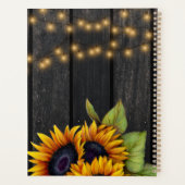 Bruiloft goud zonnebloem hout gepersonaliseerd planner (Achterkant)