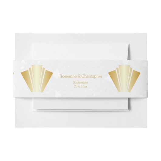 Bruiloft Gouden Art Deco Design Uitnodigingen Wikkel (Voorkant Voorbeeld)