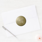 Bruiloft Gouden Bloemen Monogram Sticker 7 (Envelop)