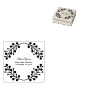 Bruiloft Gouden Bloemen Rustiek Rubberstempel (Gestempeld)