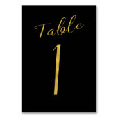 Bruiloft gouden glitter zwart elegant tafelnummer (Achterkant)