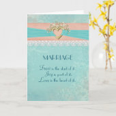 bruiloft gouden hart en kant kaart (Gele Bloem)