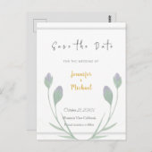Bruiloft Gouden Kleur Kalligrafie Script Save the  Briefkaart (Voorkant / Achterkant)