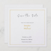 Bruiloft Gouden Kleur Kalligrafie Script Save the Kaart (Voorkant / Achterkant)