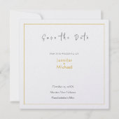 Bruiloft Gouden Kleur Kalligrafie Script Save the  Kaart (Voorkant)