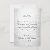 Bruiloft Gouden Leaf Zilver Dank u Kaart (Achterkant)