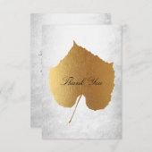 Bruiloft Gouden Leaf Zilver Dank u Kaart (Voorkant / Achterkant)
