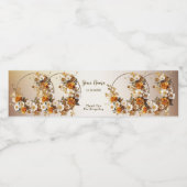 Bruiloft Gouden Sinaasappel Wit Bloemen Rustiek Waterfles Etiket (Enkel label)