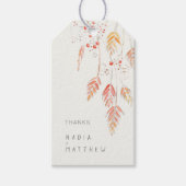 Bruiloft grasbessen sinaasappel crème cadeaulabel (Voorkant)