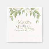 bruiloft Greenery Elegant Foliage Simple Servet (Voorkant)