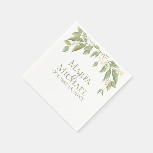 bruiloft Greenery Elegant Foliage Simple Servet (Hoek)