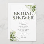 Bruiloft greenery letter monogram kaart (Voorkant / Achterkant)