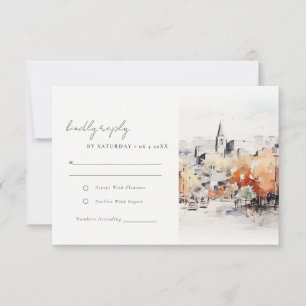 Bruiloft Greenville South Carolina Landschap RSVP Kaartje