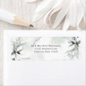 Bruiloft | Grijze groene Waterverf Etiket (Insitu)