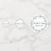 Bruiloft groen blad laat botanische krans confetti (Achterkanten)